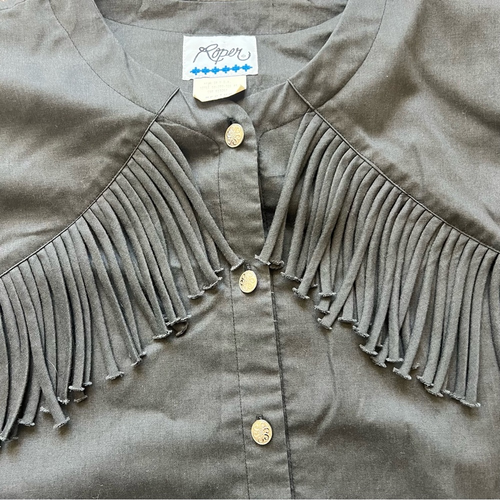 Roper Button Down Gray Medium Fringe - image 3